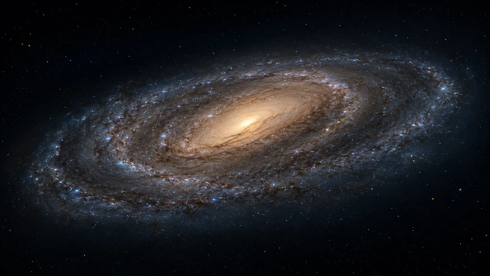An illustrative view of the Milky Way and its spiral arms.